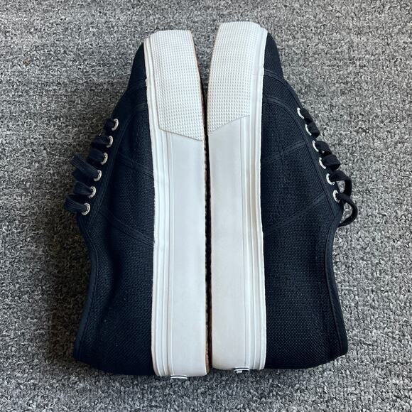 Superga 2790 Platform Sneakers in Black Canvas Women's Sz 10 - Picture 11 of 13